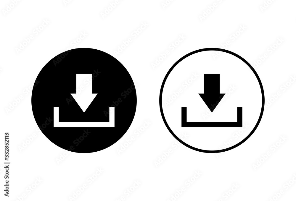 Download icons set on white background. Downloading vector icon Download icons set on white background. Downloading vector icon