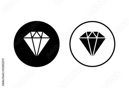Diamond icons set on white background. Diamond vector icon. Gemstone symbol