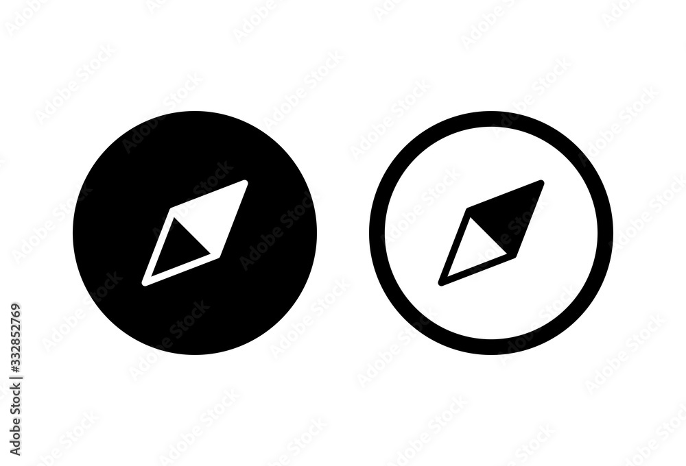 Compass vector icons set on white background. Compass icons on white background Compass vector icons set on white background. Compass icons on white background