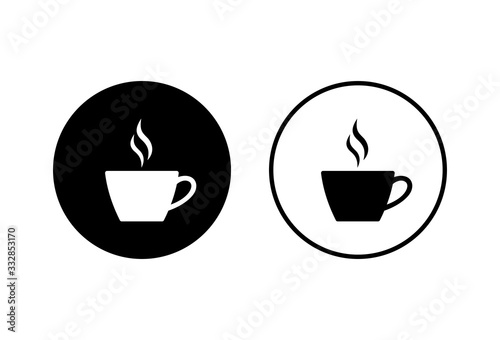 Cup of coffee icons set on white background. Coffee cup icon. Coffee vector icon. Tea