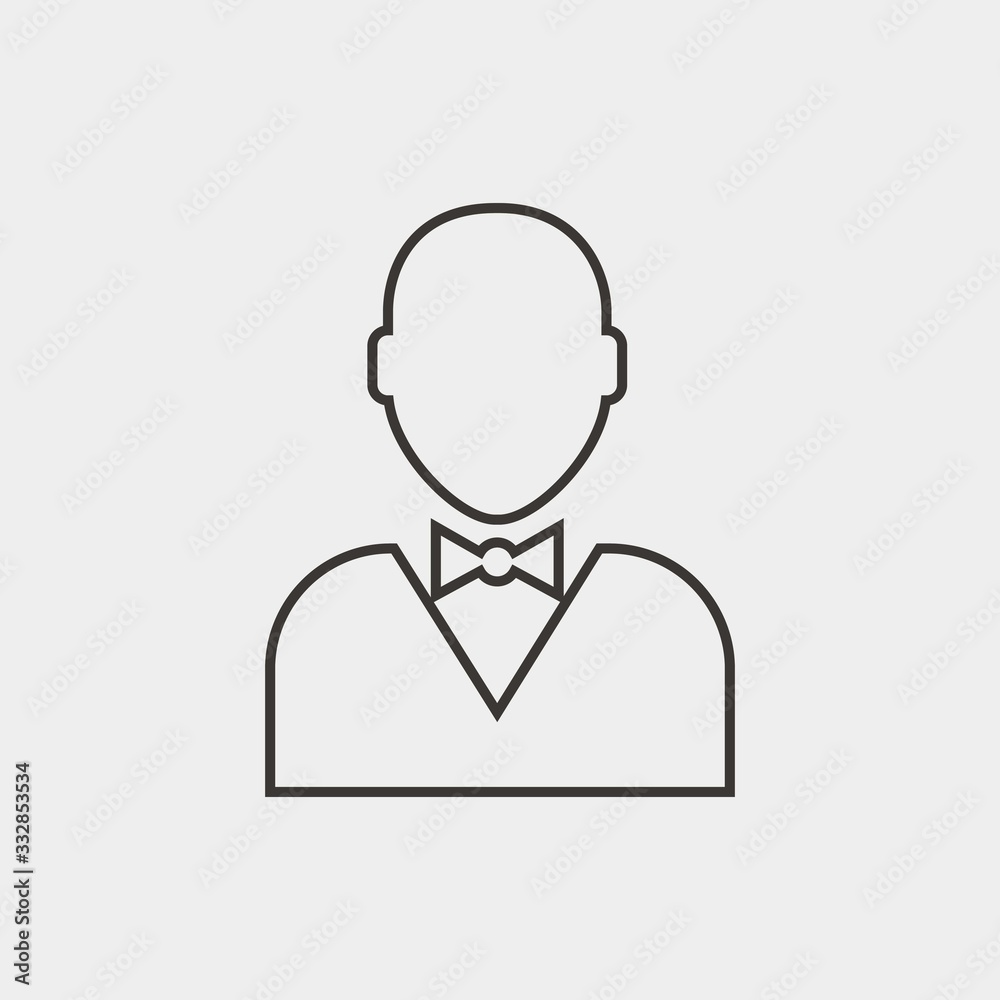 man wearing bow tie icon vector illustration and symbol for website and graphic design man wearing bow tie icon vector illustration and symbol for website and graphic design