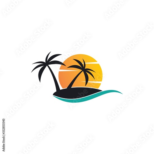 Palm tree summer logo