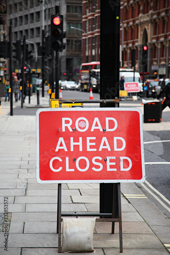 Closed road in London
