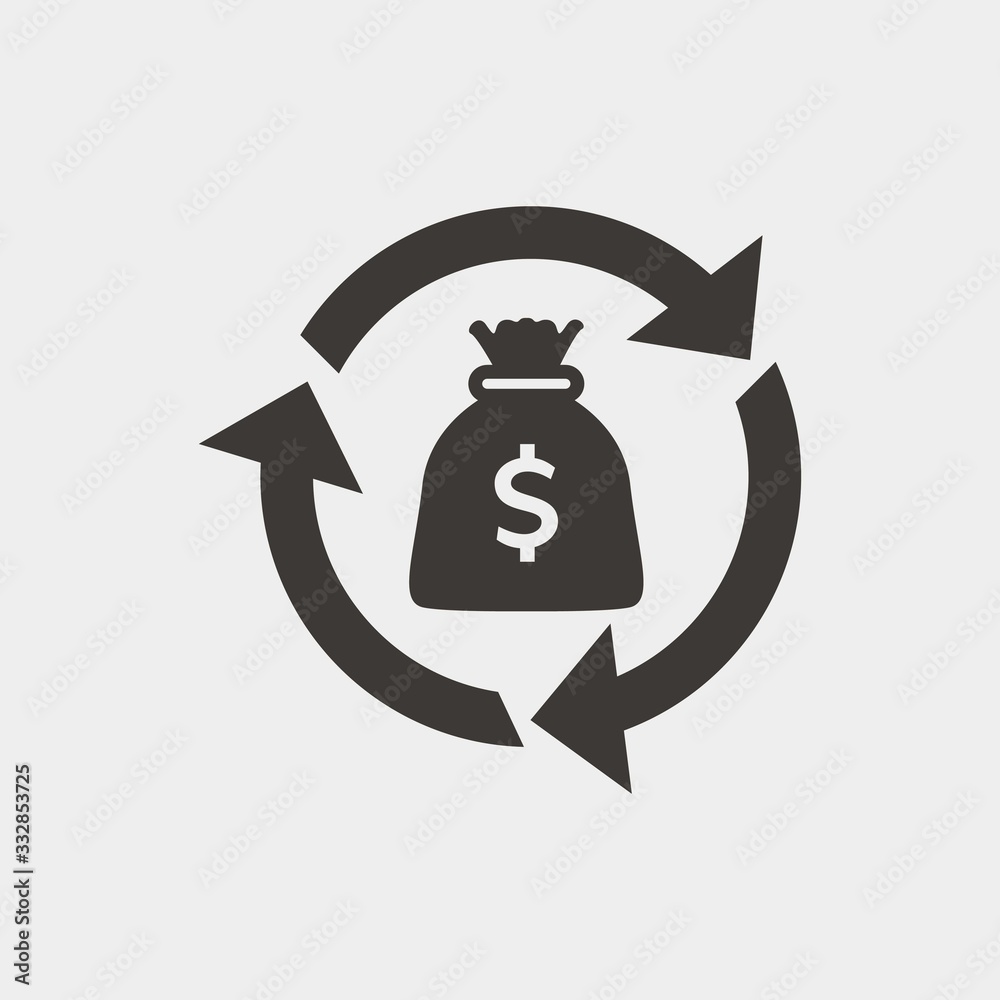 money rotation icon vector illustration and symbol for website and graphic design