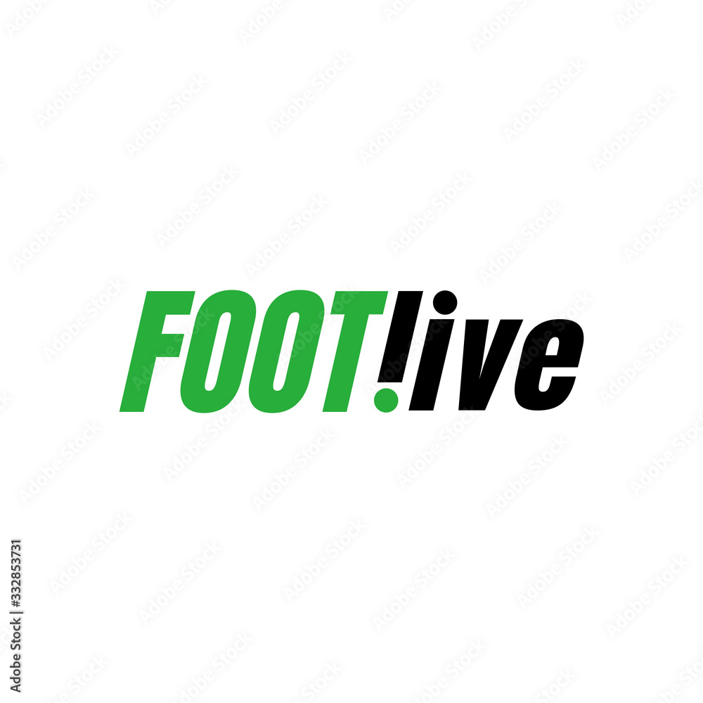 Foot live. Football logotype template. Soccer logo concept. Vector typography illustration.