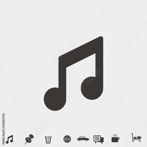 music note symbol icon vector illustration and symbol for website and graphic design