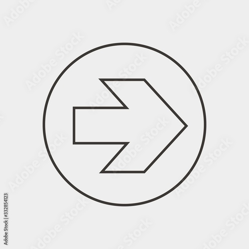 right arrow icon vector illustration and symbol for website and graphic design