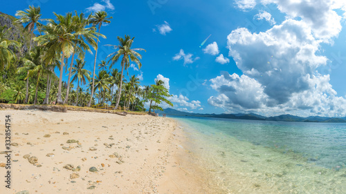 Coastal Scenery of El Nido  Palawan Island  The Philippines  a Popular Tourism Destination for Summer Vacation in Southeast Asia  with Tropical Climate and Beautiful Landscape.