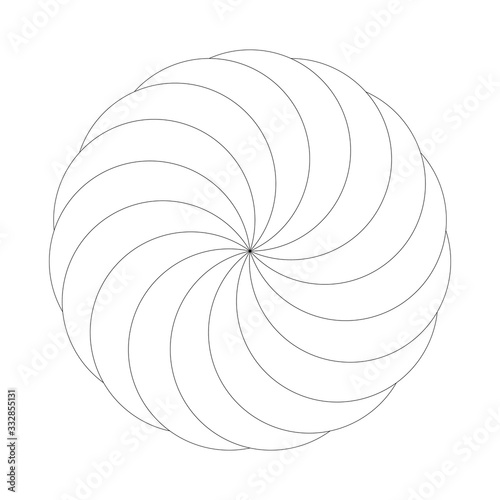 The circular pattern, geometric mandala. black and white vector illustration. Vector geometric shapes. Graphical element for design work.
