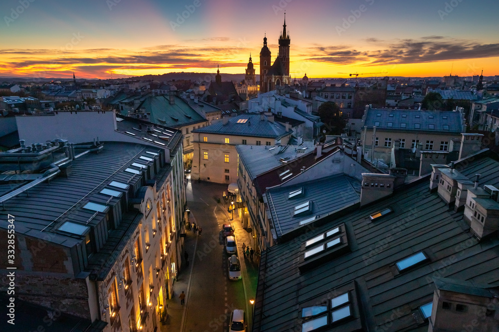 Cracow old town in autumn time, Poland, UNESCO