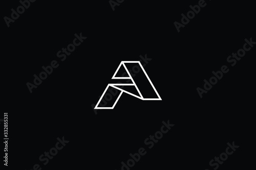 Minimal elegant monogram art logo. Outstanding professional trendy awesome artistic 3D P AP PA initial based Alphabet icon logo. Premium Business logo White color on black background