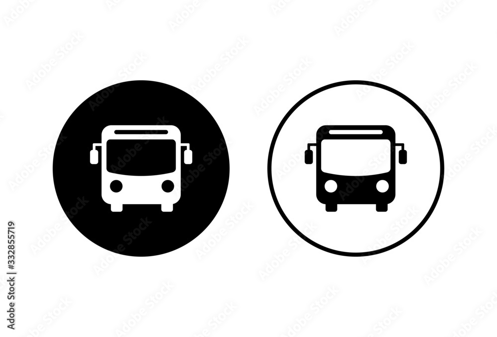 Bus Icons set on white background. Black bus vector icon Bus Icons set on white background. Black bus vector icon