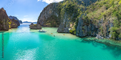 Coastal Scenery of El Nido, Palawan Island, The Philippines, a Popular Tourism Destination for Summer Vacation in Southeast Asia, with Tropical Climate and Beautiful Landscape.
