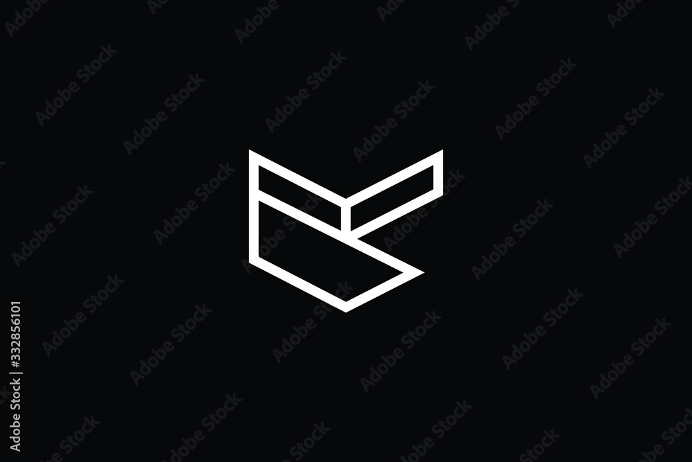Minimal elegant monogram art logo. Outstanding professional trendy awesome artistic BY YB initial based Alphabet icon logo. Premium Business logo White color on black background