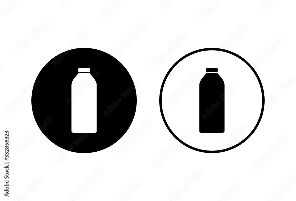 Bottle icons set on white background. Bottle icon in trendy flat design Bottle icons set on white background. Bottle icon in trendy flat design