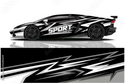 Sports car wrapping decal design
