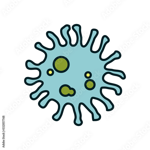 Isolated virus line and fill style icon vector design