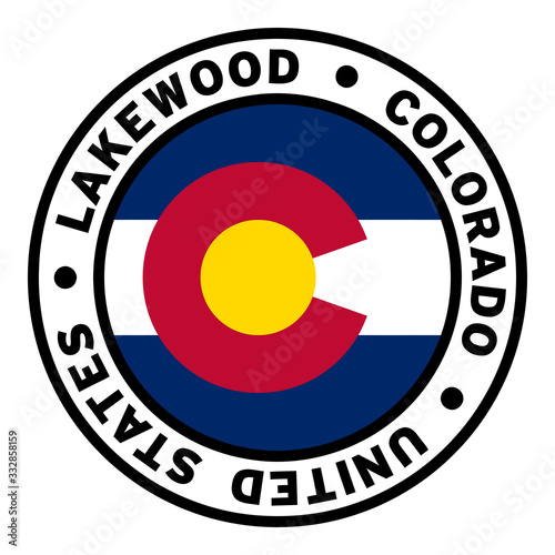 Round Lakewood Colorado United States Flag Clipart