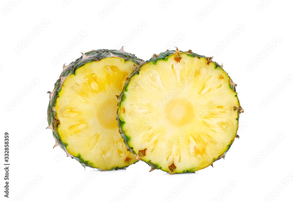 sliced pineapple isolated on white background sliced pineapple isolated on white background