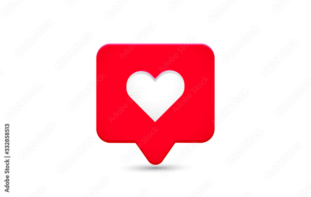 Realistic style like or love icon on white background. Realistic style like or love icon on white background.