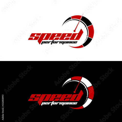 Speed logo design, speedometer icon logo vector