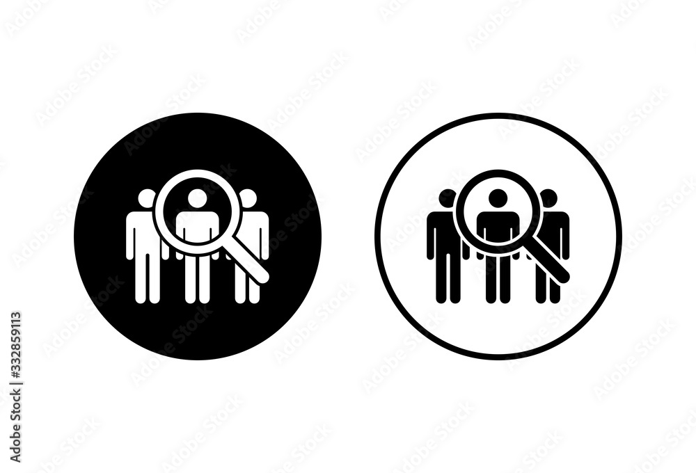 Hiring icons set on white background. Human resources concept. Recruitment. Search job vacancy icon. Hire. Find people icon Hiring icons set on white background. Human resources concept. Recruitment. Search job vacancy icon. Hire. Find people icon