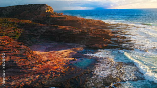 Aerial Drone Videos Kalbarri National Park Red Bluff Western Australia 