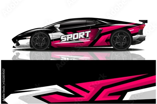 Sports car wrapping decal design
