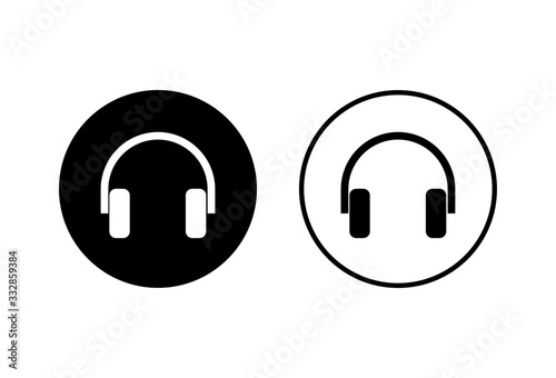 Headphone icons set on white background. Headphone vector icon. Call us
