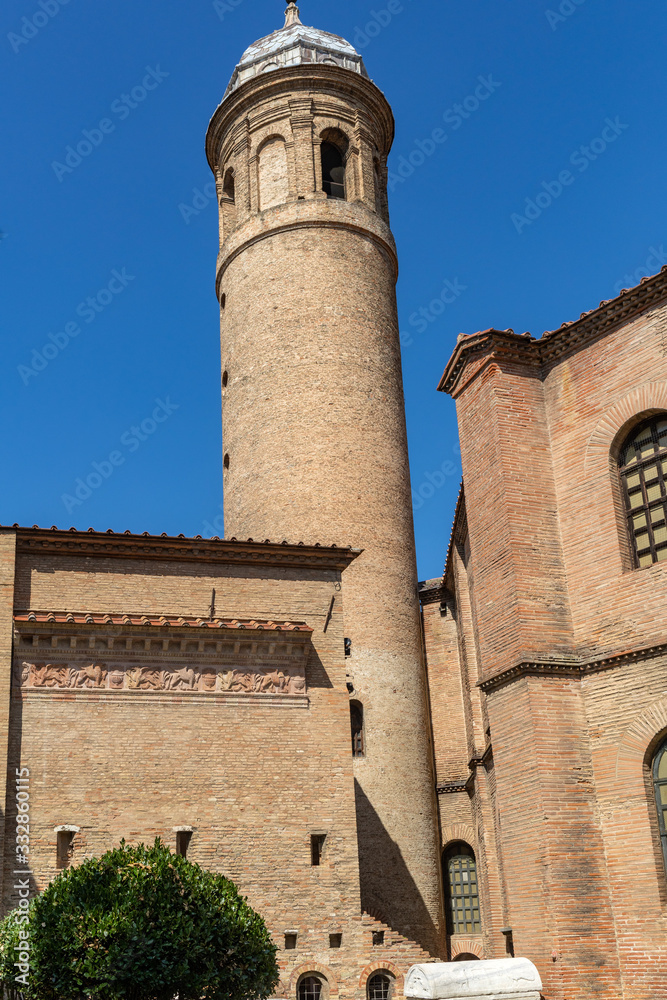 Famous Basilica di San Vitale, one of the most important examples of early Christian Byzantine art in western Europe, in Ravenna, region of Emilia-Romagna, Italy