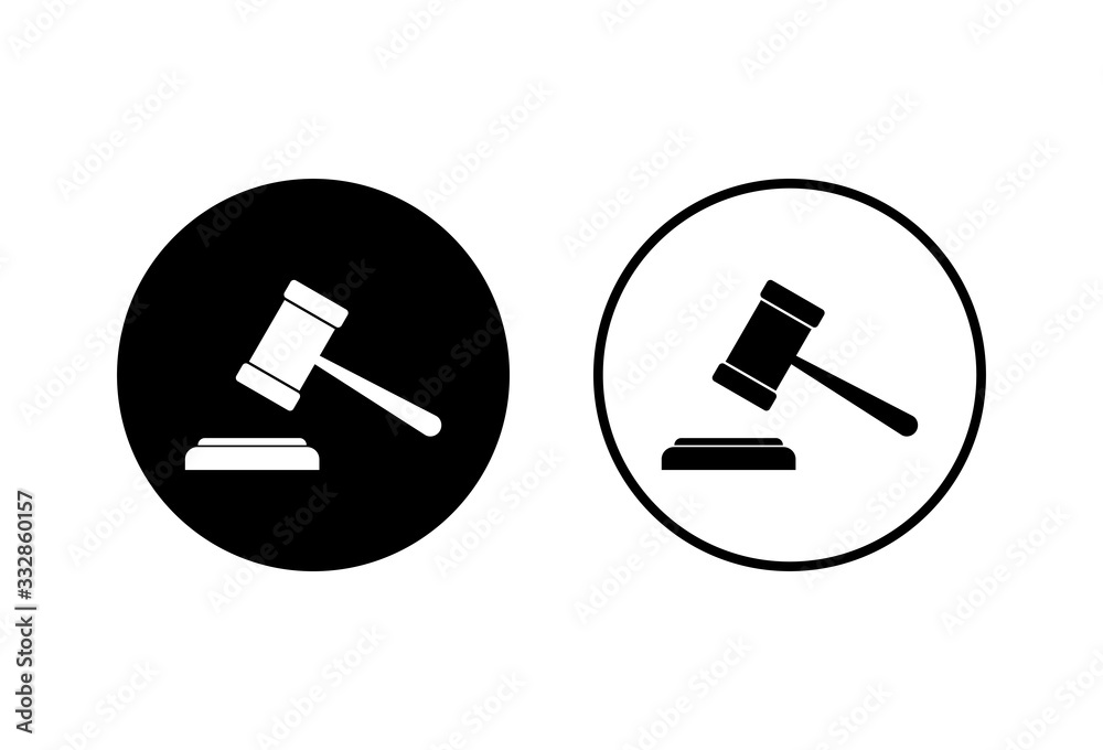 Gavel icons set on white background. Hammer icon vector. Judge Gavel Auction Icon Vector. Bid Gavel icons set on white background. Hammer icon vector. Judge Gavel Auction Icon Vector. Bid