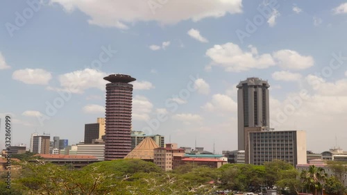 Timelapse of KICC with times tower building in Nairobi Kenya photo