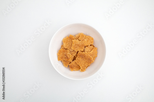 nurungji in a round bowl. crispy rice crust. Korean name Nurungji. photo