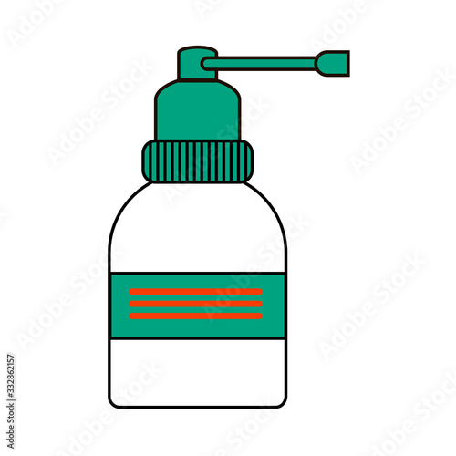 spray for the nose and throat in a jar with a special nozzle. vector illustration isolated on a white background. for websites, icons, apps, and banners