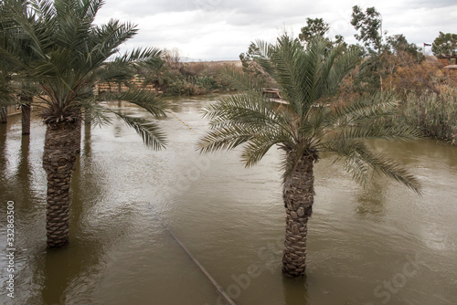 Qasr el Yahud near Jericho, according to tradition it is the place where the Israelites crossed the Jordan River where Jesus was baptized. Israel's border with Jordan