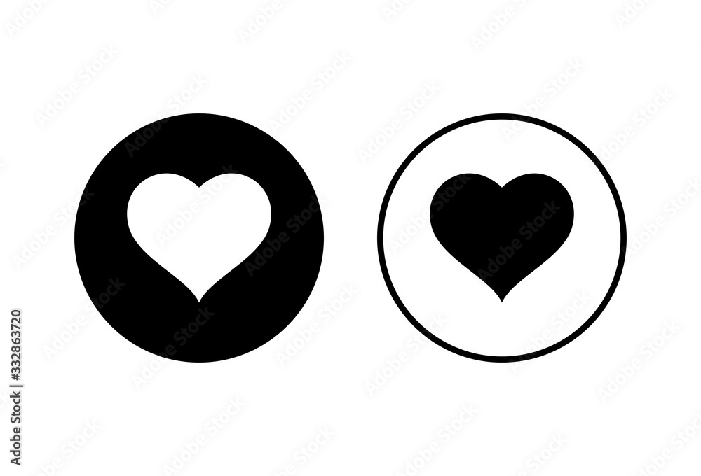 Heart icons set on white background. Heart vector icon. Like icon vector. Love