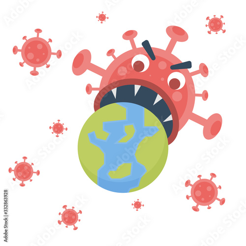 Novel coronavirus (2019-nCoV). COVID-19. Global virus and disease spread. Vector illustration. 