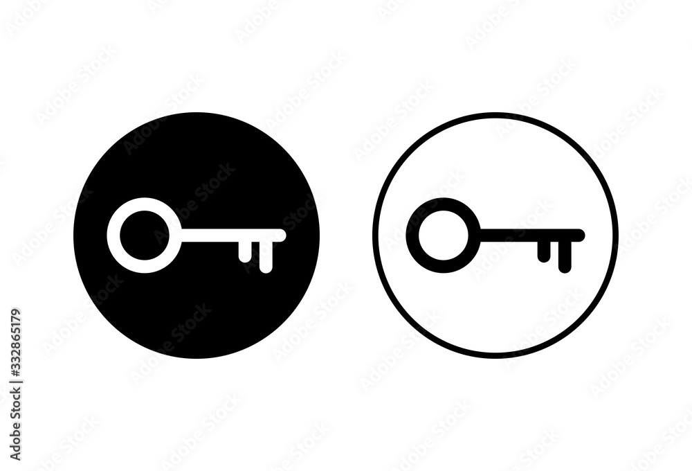 Key icons set on white background. Key vector icon. Key symbol