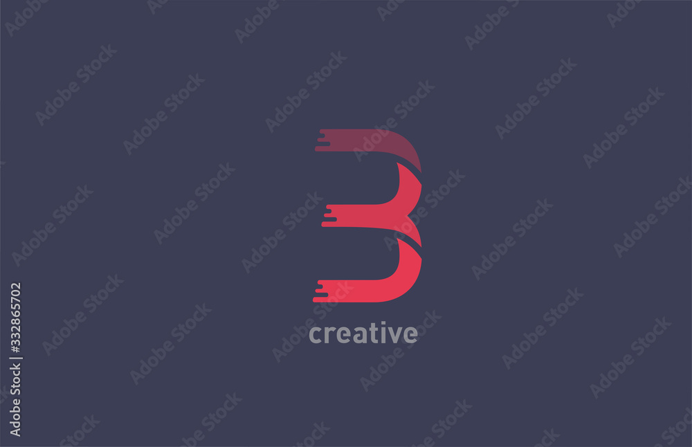 B red color alphabet letter logo design icon for company and business B red color alphabet letter logo design icon for company and business