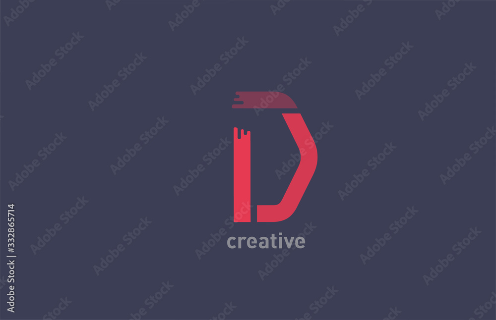 D red color alphabet letter logo design icon for company and business D red color alphabet letter logo design icon for company and business
