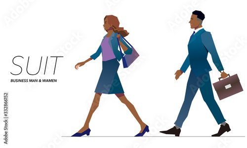 Vector illustration of businessman & businesswoman