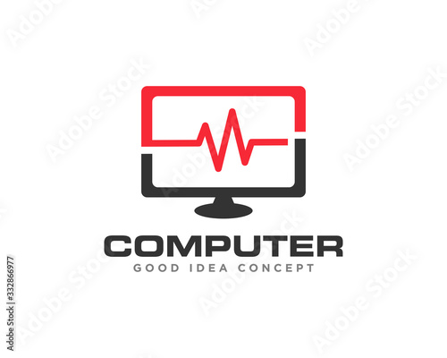 Computer Technology Logo Icon Design Vector