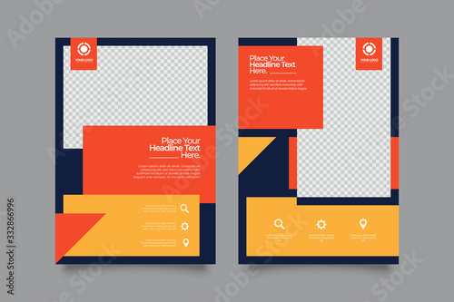 Flyer with minimal geometric design. Modern abstract background for Brochure, Placard, Poster, Flyer, Banner etc. Eps10 vector flyer template.