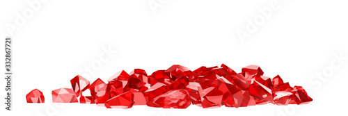 group of ruby on white background 3D rendering