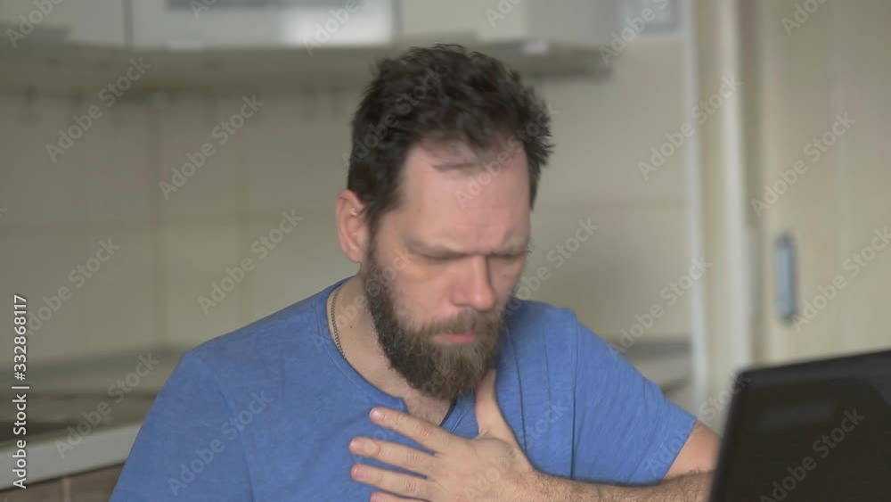 a sick man works at home under quarantine a sick man works at home under quarantine