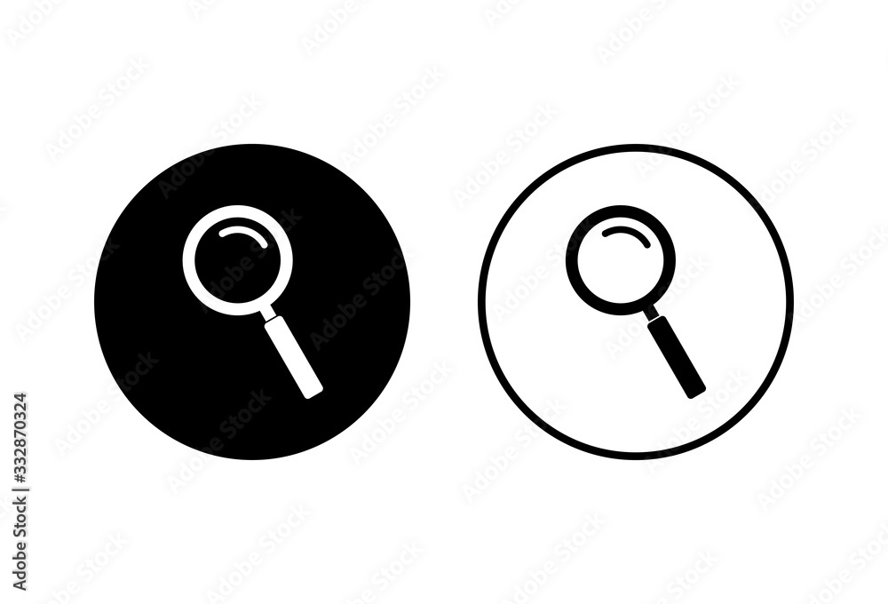 Search icons set on white background. Glass vector icon. search magnifying glass icon. Find Search icons set on white background. Glass vector icon. search magnifying glass icon. Find
