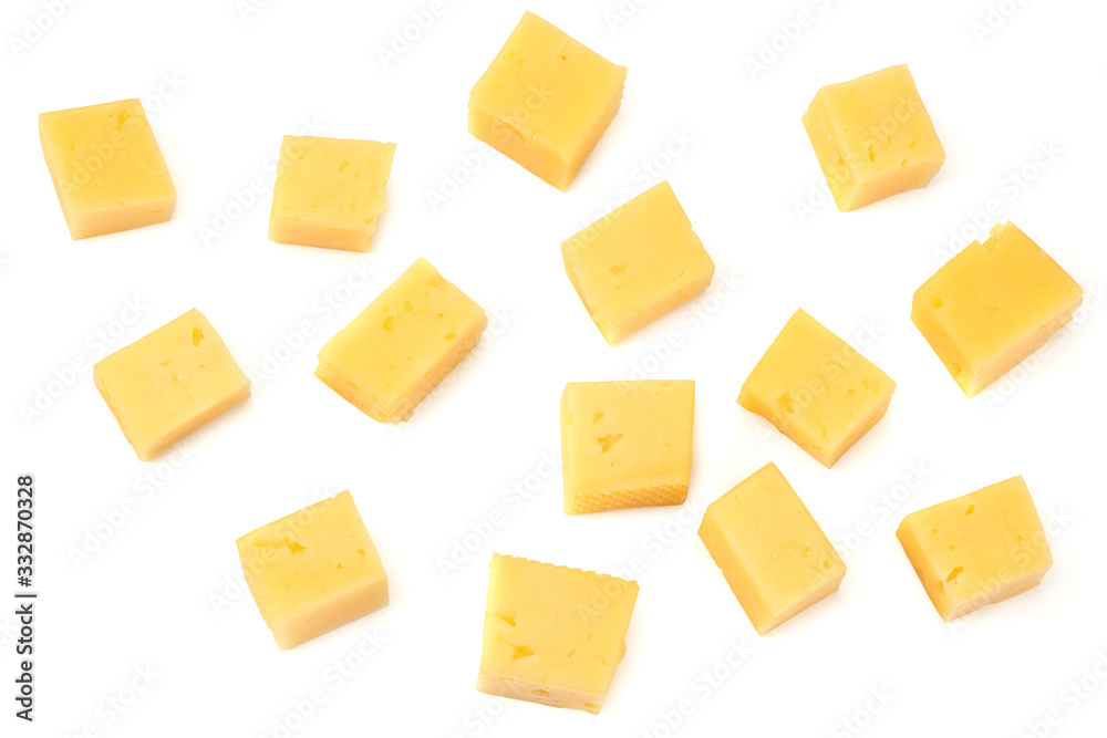 piece of cheese isolated on white background. macro piece of cheese isolated on white background. macro