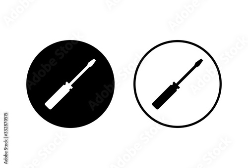 Screwdriver icons set on white background. Screwdriver vector icon