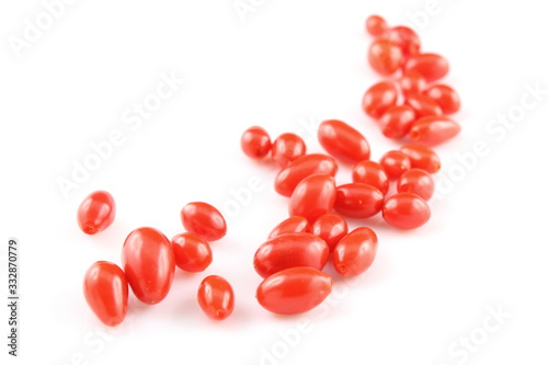 fresh goji berries isolated on a white background