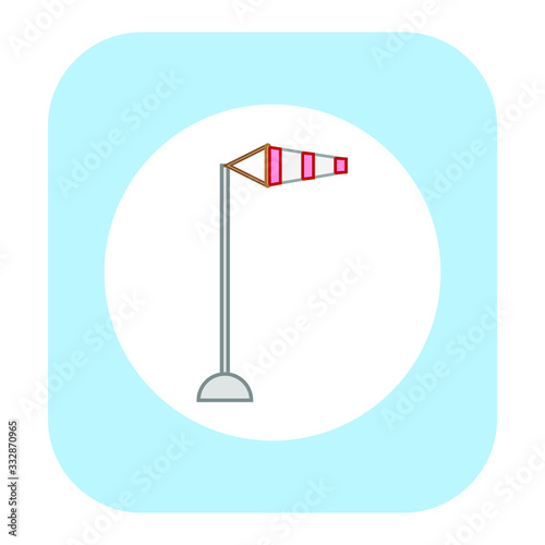 pole with windsock on white background